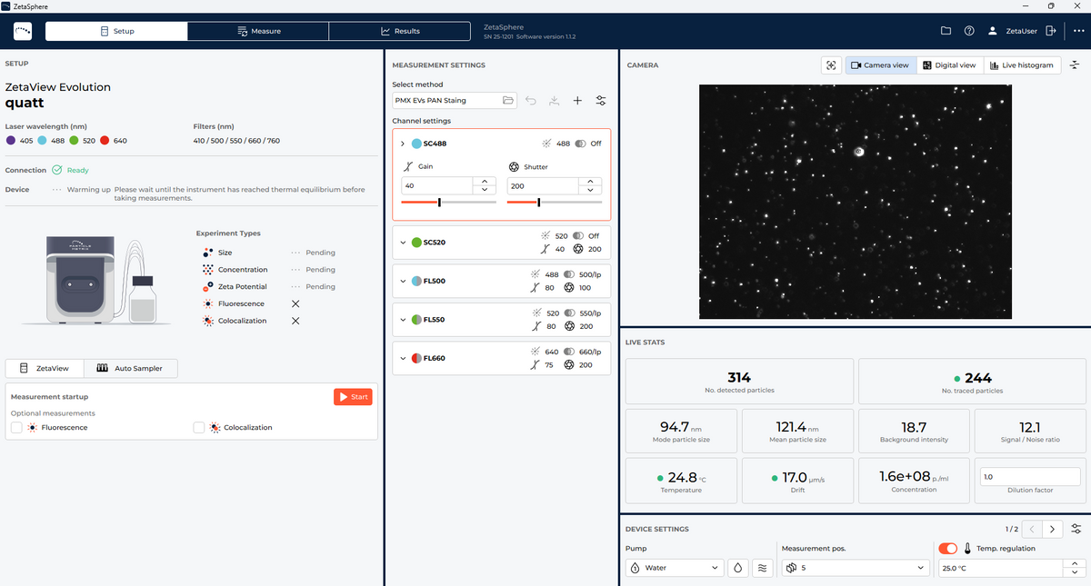 Zeta Viewer ZetaView® Evolution – Advanced Nanoparticle Tracking – Particle Metrix GmbH
