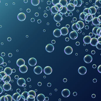 Transparent nanobubbles on a blue background – visualization for advanced nanobubble analysis in water and particle technologies.